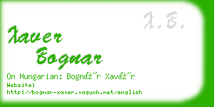 xaver bognar business card